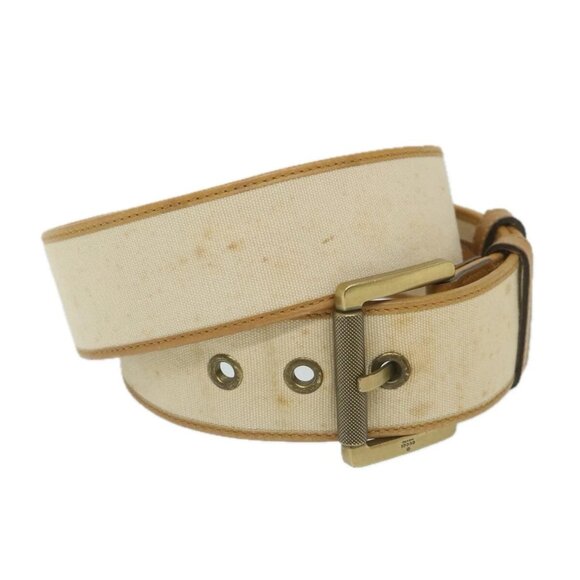 GUCCI Belt Canvas 30.3""""""""""""""""-32.3"""""""""""""""" Beige Brown - Picture 1 of 13